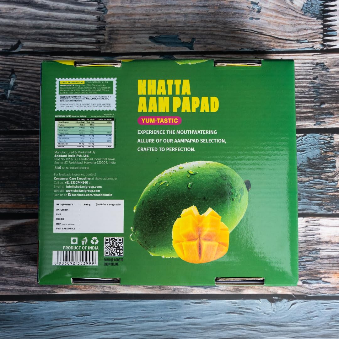 Khatta Aam Papad, Sweet & Sour Mango Relish (Khatta) 600gm,