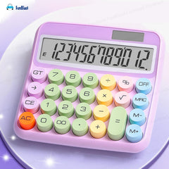 Funblast Calculator 12 Digit Extra Large 5-inch LCD Display,15° Tilt Screen For Kids Calculator Big Buttons Easy To Press Use As Office, School & Home Calculators Desktop (Purple)