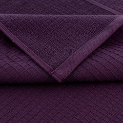 Casa Copenhagen Egyptian Cotton Waffle Large Bath Towel 500 Gsm (Dark Purple)