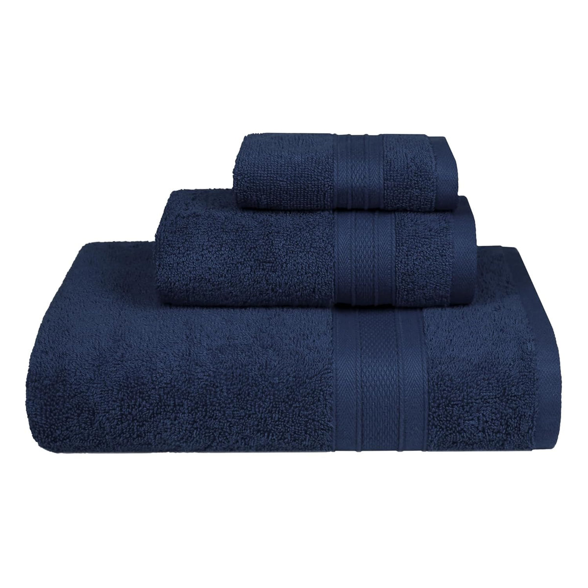 Trident Soft Comfort Air Rich Bath Towels 500 Gsm | 100% Cotton Towel, Super Soft, Highly Absorbent 3 Pieces (Navy)