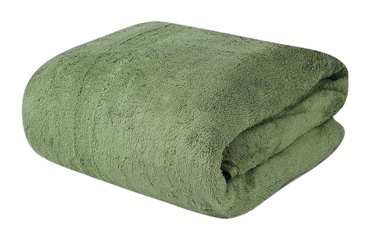 Maxoshine Microfiber Bath Towels 300 Gsm | Large Size-Super Soft Coral Fleece Bathing Towel With Hook Quick Dry Super Absorbent-Bath Towel For Men & Women (Green)