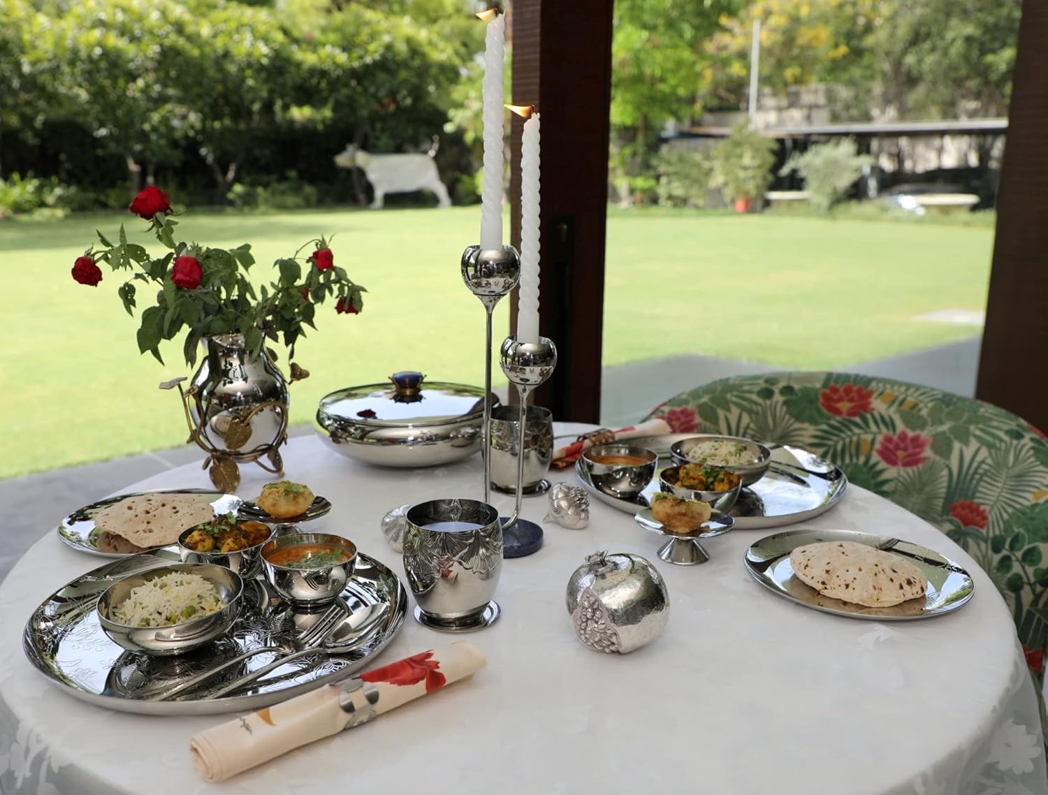 Silver Stainless Steel Katori Set Of 6 - Royal Lapiz Series | Mirror Finish Premium Dal Bowls Wati - Serve Ware, Dinnerware & Tableware | Ribbed Pattern