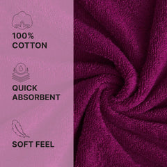 Welspun 100% Cotton Quik Dry Bath Towel 380 Gsm | High Absorbency Super Soft, Fast Drying Bath Towels | Large Size Bath Towel For Men & Women (Dark Magenta)