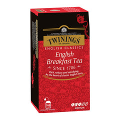 Twinings English Breakfast Tea - 100 Enveloped Teabags | English Classic Range Premium Black Tea - Medium Strength, Rich Flavor, High Caffeine