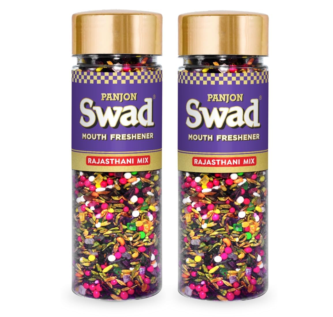 Panjon Swad Rajasthani Mix Mukhwas 450gm, (225gm *2 Bottles) | Perfect For After-Meal Snacks