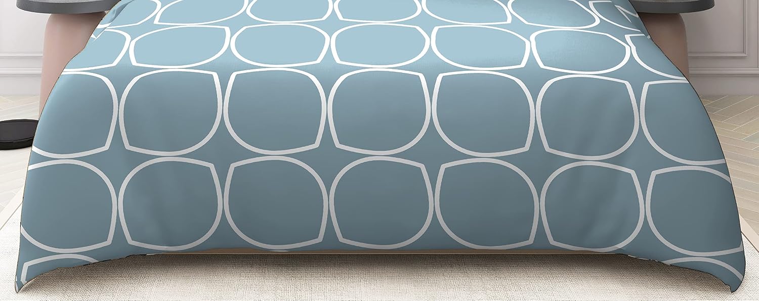 1 King Size Elastic Fitted Bedsheet With 2 Pillow Cover & Comforter - 90 X 100 Inches, Grey & White | Ideal For Hotel, Guest House, Home Bedsheet