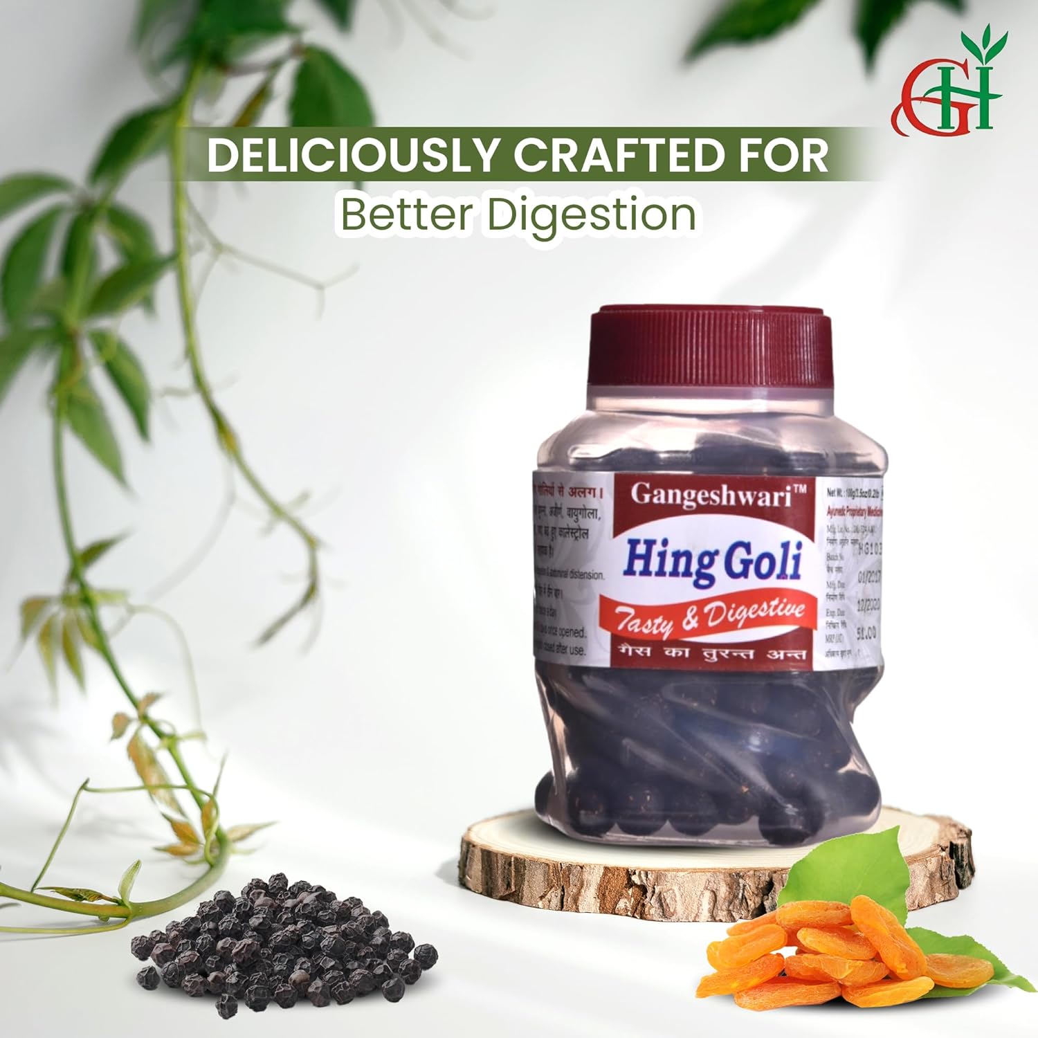 Gangeshwari Hing Goli Digestive Mukhwas 400gm, (100gm X 4 Pack) | Jar Pack