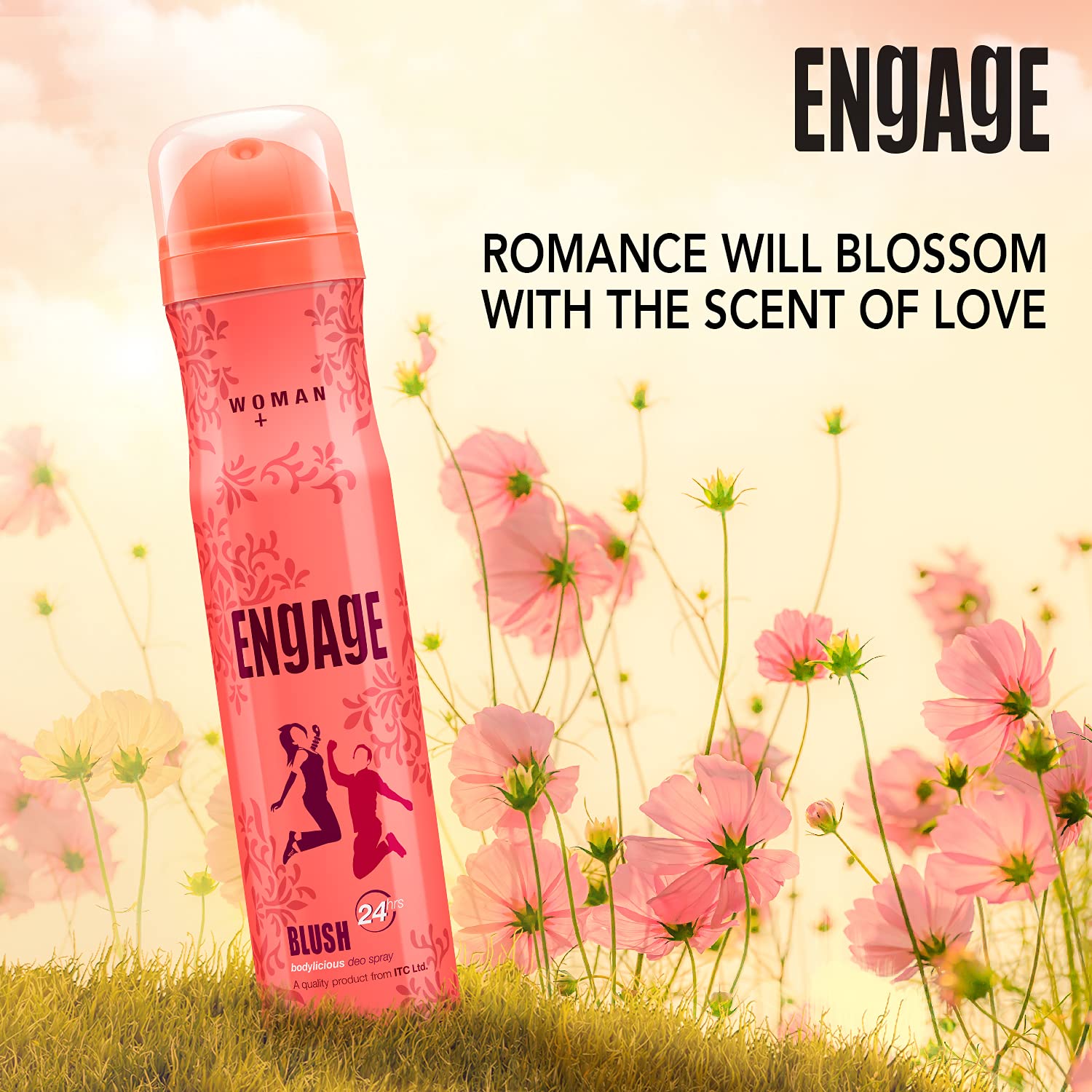 Engage Blush Deodorant For Women | Fruity & Floral , Skin Friendly Deodorant Body Spray 150ml 5 Fl.oz.