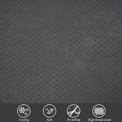Check Dark Grey Bedsheet For King Size With 2 Pillow Cover (90 X 95 Inches) | Softer & Durable For All Season | Ideal For Daily Use Home Bedsheet
