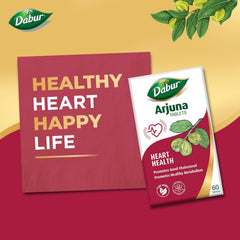 Dabur Arjuna Tablets Promotes Heart Health, Manages Cholesterol Level, Promotes Healthy Metabolism | 60 Tablets 100gm 0.2lbs