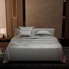 Bedding Set 1 Bedsheet King Size With 4 Pillow Cover - 108 X 108 Inches, Mist Grey | Wedding, Bedroom, Date Night Collection | 300 Thread Count