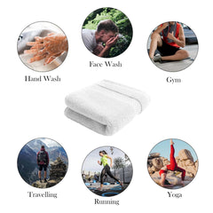 100% Cotton Hand Towel 400 Gsm | Super Soft, Absorbent, Quick Dry Hand Towel (White) - Pack Of 2