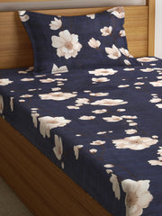 144 TC Microfiber Single Bedsheet With 1 Pillow Cover - 55 X 86 Inches, Blue | Soft To Touch & Comfortable | Natural Resistance To Shrinkage & Wrinkles