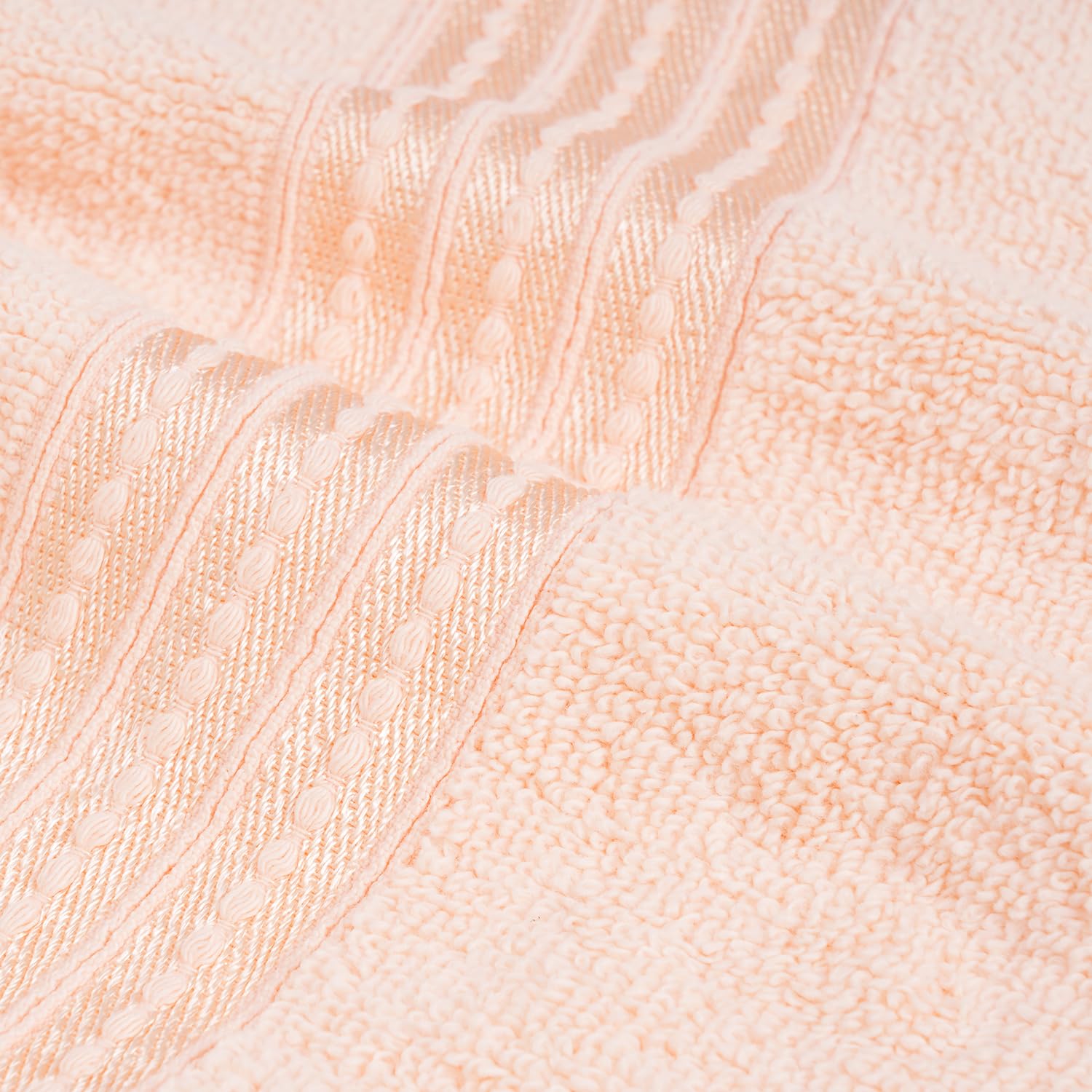 Micro Cotton Remy Basel Luxury Terry Cotton Bath Towel 550 Gsm | Super Comfortable 100% Long Staple Cotton Bath Towel (Peach)