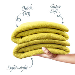 Luxe Home Cotton Bath Towel 450 Gsm | Quick Dry Large Size Bathroom Towels For Men & Women, Home, Kitchen, Gym, Spa (Yellow)