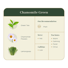 McLeod Russel 1869 Chamomile Green Tea - 100gm, 3.5 Ounce, 40+ Cups | Better Sleep & Relaxation - Long Leaf Green Tea | Low Caffeine, Pure & Natural Chamomile Flower