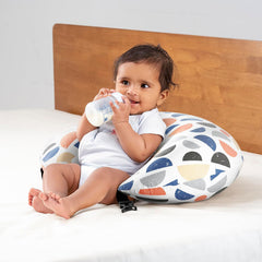 Feeding Pillow For New Born Baby, 5 In 1 Multipurpose Use, Nursing Pillow, White | Pillow For Breastfeeding With Cotton Removable Cover | Easy To Clean, For Back & Shoulders Support