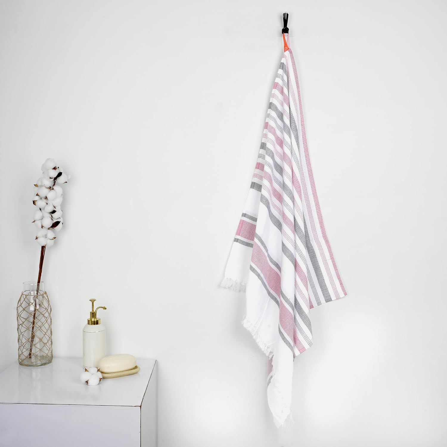 Thirsty Towel Cotton Bath Towel 250 Gsm | Super Soft & High Absorbency Quick Dry Bath Towels For Large Size, For Men, Women & Kids, Multistripe (Merlot Mauve)