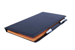 Sticky Notes, Clip Holder & Pen | Desk & Office Organizer Notebook (Orange)