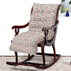 Microfiber Long Chair Pad Cushion, Chair Back Rest Pillow, Size - 45 X 121 Cm | Flower Printed - White, Versatile Use, Long Lasting, Comfort | Lightweight Portability - Pack Of 1