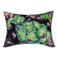 Marvel Hulk Print Kid's Pillow, Soft Cushion Pillow Filler, Green - 12 X 18 Inch | Sleeping Pillow Filler For Kids | Polyester Kids Pillow For Sleeping & Travel, Washable - Pack Of 1