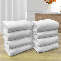 The Veloure Hotel White Hand Towel 700 Gsm | Pure Cotton Super Soft Anti Microbial Towels (Set Of 8)