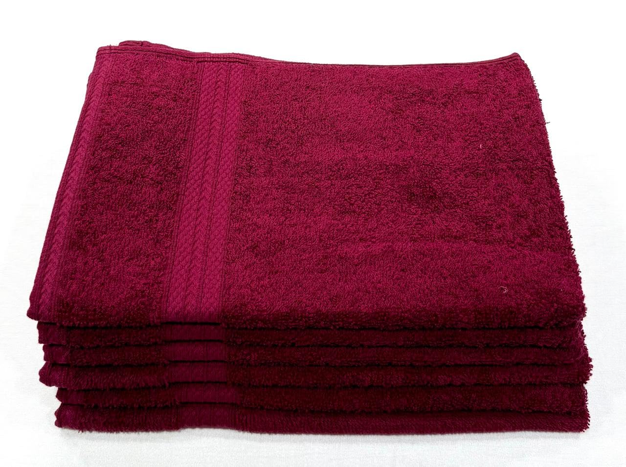 Bombay Dyeing Tulip Hand Towels 1200 Gsm (Mahroon) - Set Of 6