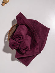 Damensch 100% Cotton Face Towel 600 Gsm | Super Soft Gym For Workout, Ultra Absorbent Towel Quick Dry Face Towel - Midday Maroon (Pack Of 4)