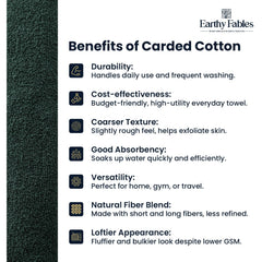 Earthy Fables Basic Hand Towel 800 Gsm | Pure Carded Cotton, Soft, Absorbent, Quick Dry & Skin-Friendly Towel - Pack Of 4 (Dusty Green)