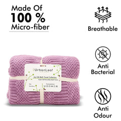 Urbanleaf Microfiber Large Bath Towel 320 Gsm | Quick Dry Super Absorbent Bath Towel For Men & Women (Purple)