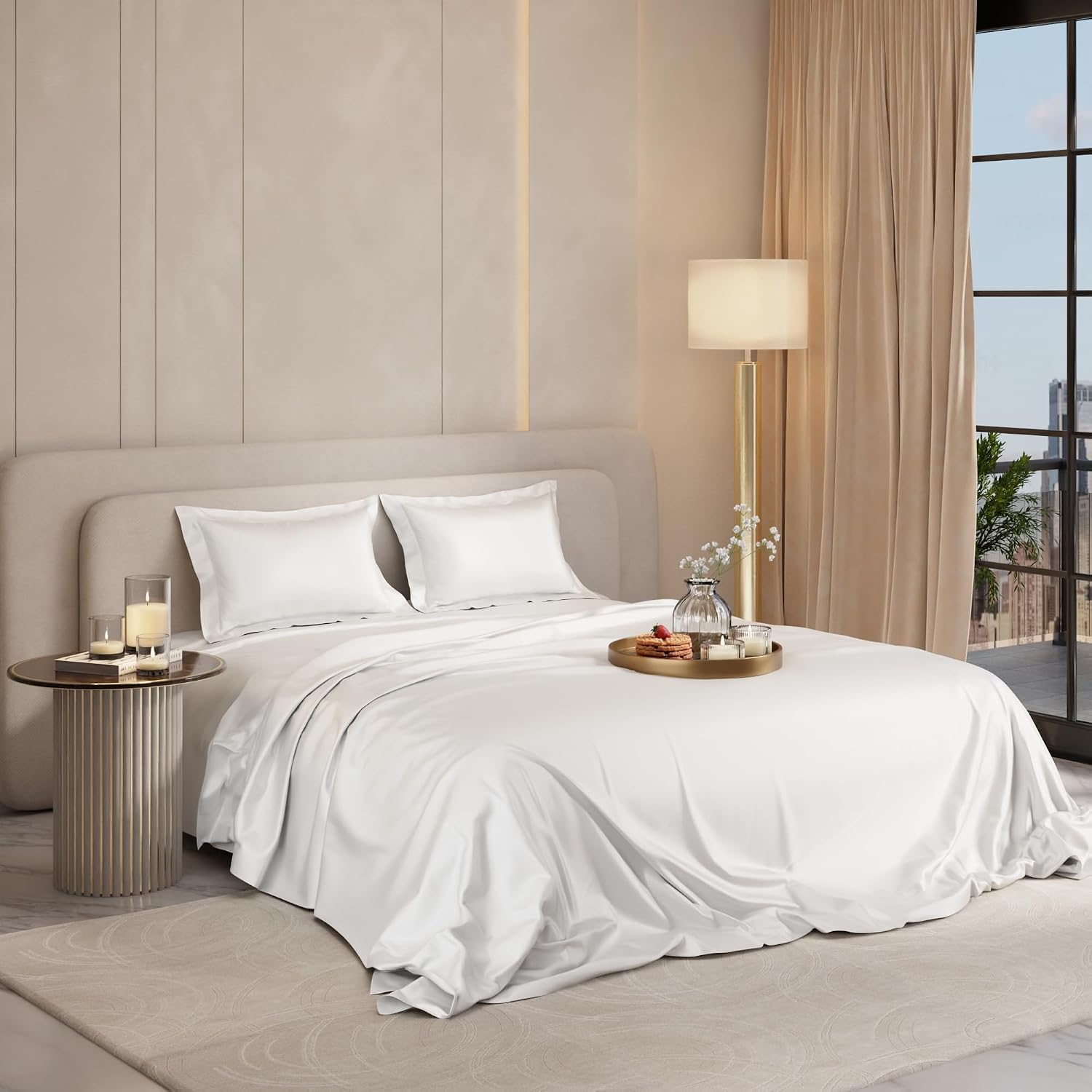 Premium Bedding Set King Size Bedsheet With 2 Pillow Covers | 90 X 108 Inches, White | Ultimate Comfort, Breathable - Wedding Gift For Couples