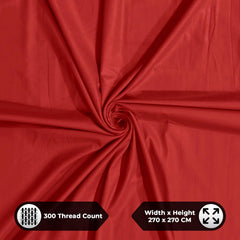 Plain Bedsheet For King Size With Two Matching Pillow Covers - 108 X 108 Inches, Ruby Red | Double Bed Breathable & Wrinkle Free | Ultra Soft 240 TC Super Soft