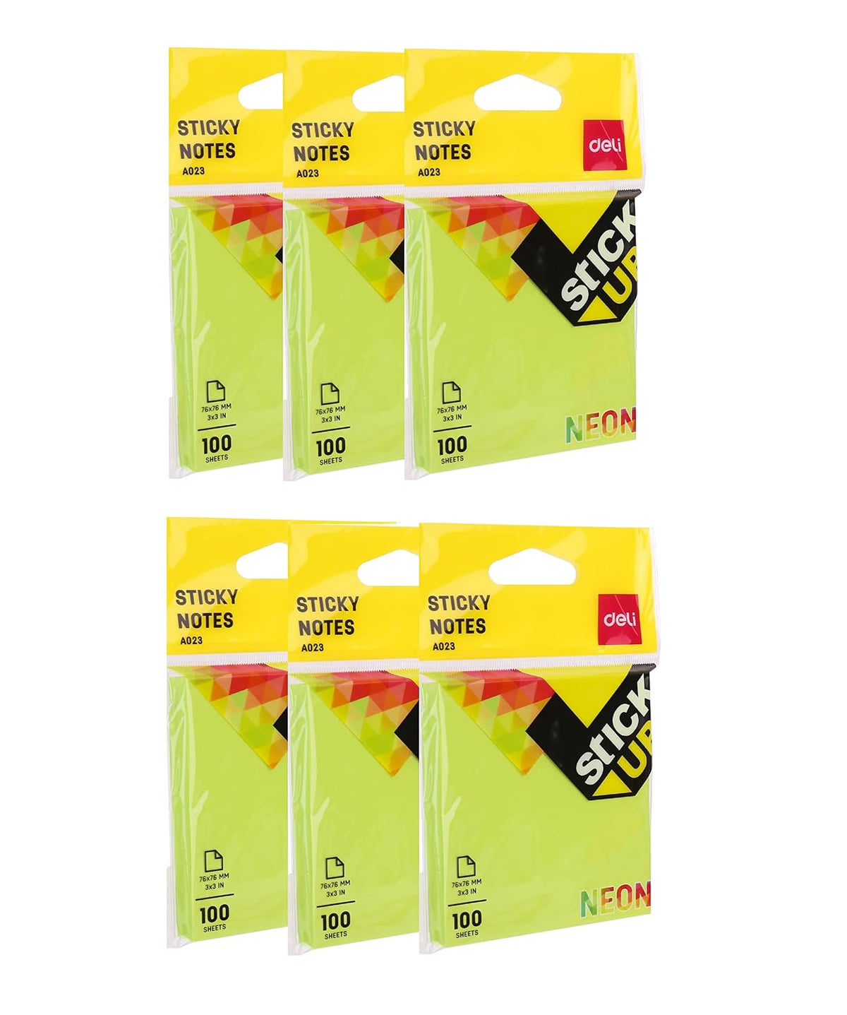 List Sticky Note Pads For Home, Office, Study - 3 X 3 Inch | Green Colors, Pack Of 6 X 100 Sheets