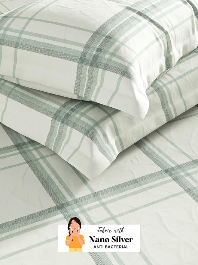 100% Natural Soft Cotton Double Bedsheet With 2 Pillow Covers - 92 X 102 Inches, Shagreen | 1 Bedsheet With 2 King Size Pillow Covers