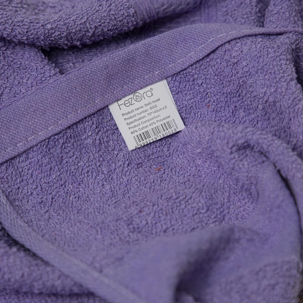 Fezora 100% Cotton Bath Towel 450 Gsm | Ultra Soft, Quick Dry, High Absorbency, Skin-Friendly Large Size Bath Towel (Light Purple)