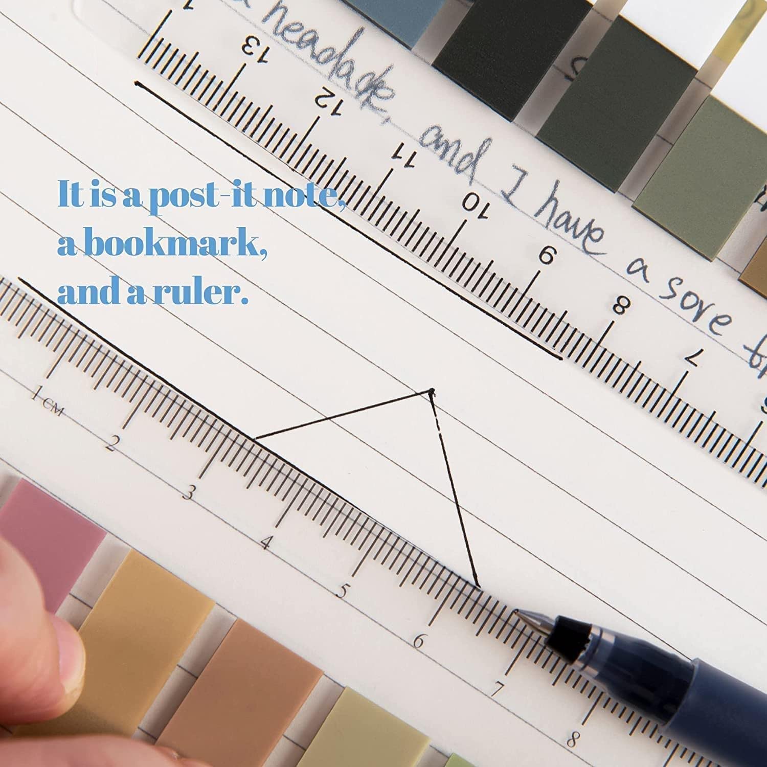 Index Tabs Sticky Notes With Ruler Color Sticky Tabs For Notebook, Books - 3 Packs