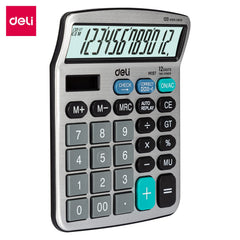 Deli Wm19710 12-digit Display Metal Calculator Big Size | 3 Years Warranty | With Steps Check & Correct Function Desktop Calculator - Silver