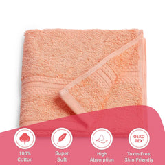 Livspace Paleto Collection Hand Towel 400 Gsm | 100% Cotton, Solid Dyed, Hand Towel Super Soft Absorbent (Peach Fuzz) Set Of 2