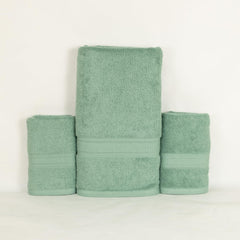 Rangoli 100% Cotton Fibre 1 Bath & 2 Hand Towel 900 Gsm | Highly Durable & Super Absorbent Towel | Skin-Friendly & Quick Drying Luxury Towels (Mint Green) - Pack Of 3