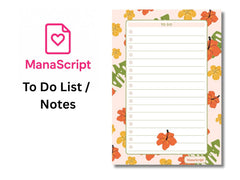 A5 Notes/To Do List Notepad, Beautiful Checklist Pad, Tear-Off Sheets (Flower, Orange) Pack Of 1