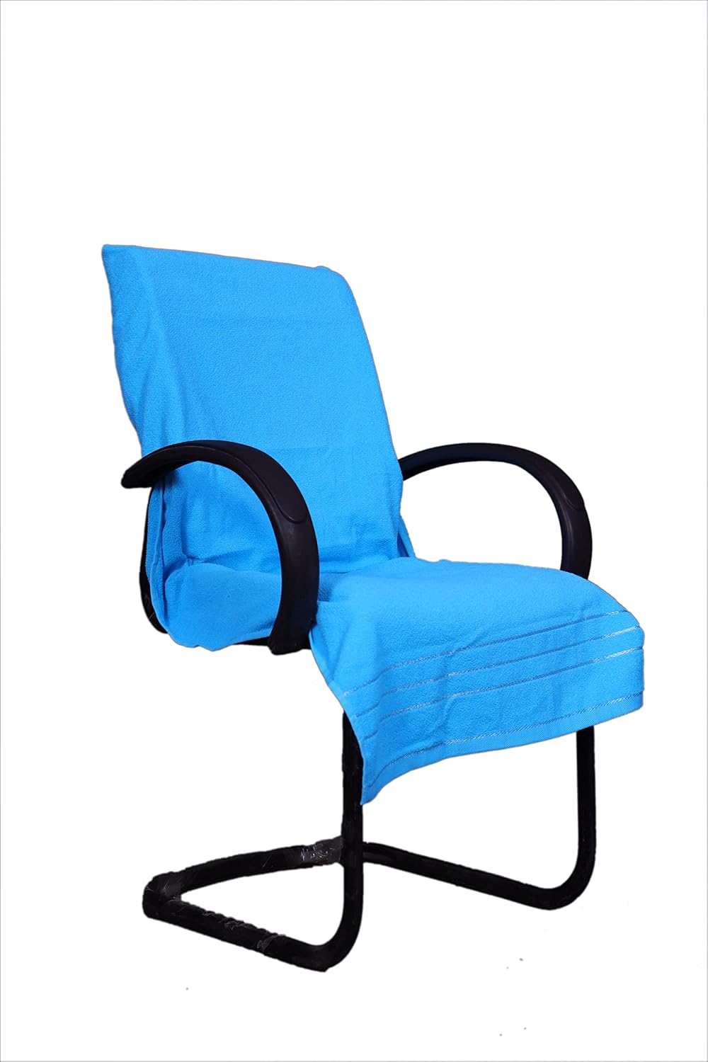 Roman Home Solid Large Luxury All Car Seats & All Office Chair Towel With Tie Knot & Elistick 450 Gsm - (Sky Blue)