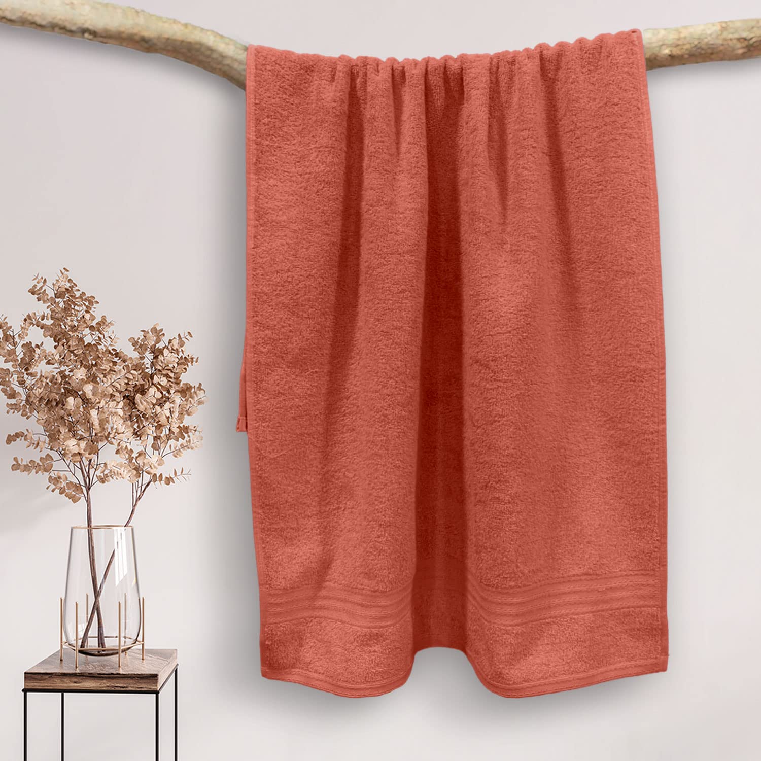 Sassoon Anatolia 100% Cotton XL Bath Towel 500 Gsm | Extra Soft, Quick Drying & Super Absorbent Bath Towel For Men & Women (Rust)