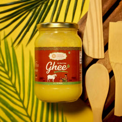 100% Pure A2 Bilona Desi Cow Ghee By Salasar Organic | Bilona Method Curd-Churned Pure Desi Ghee Good For Dishes | (1 Litre) 33.8 Ounce | Jar Pack