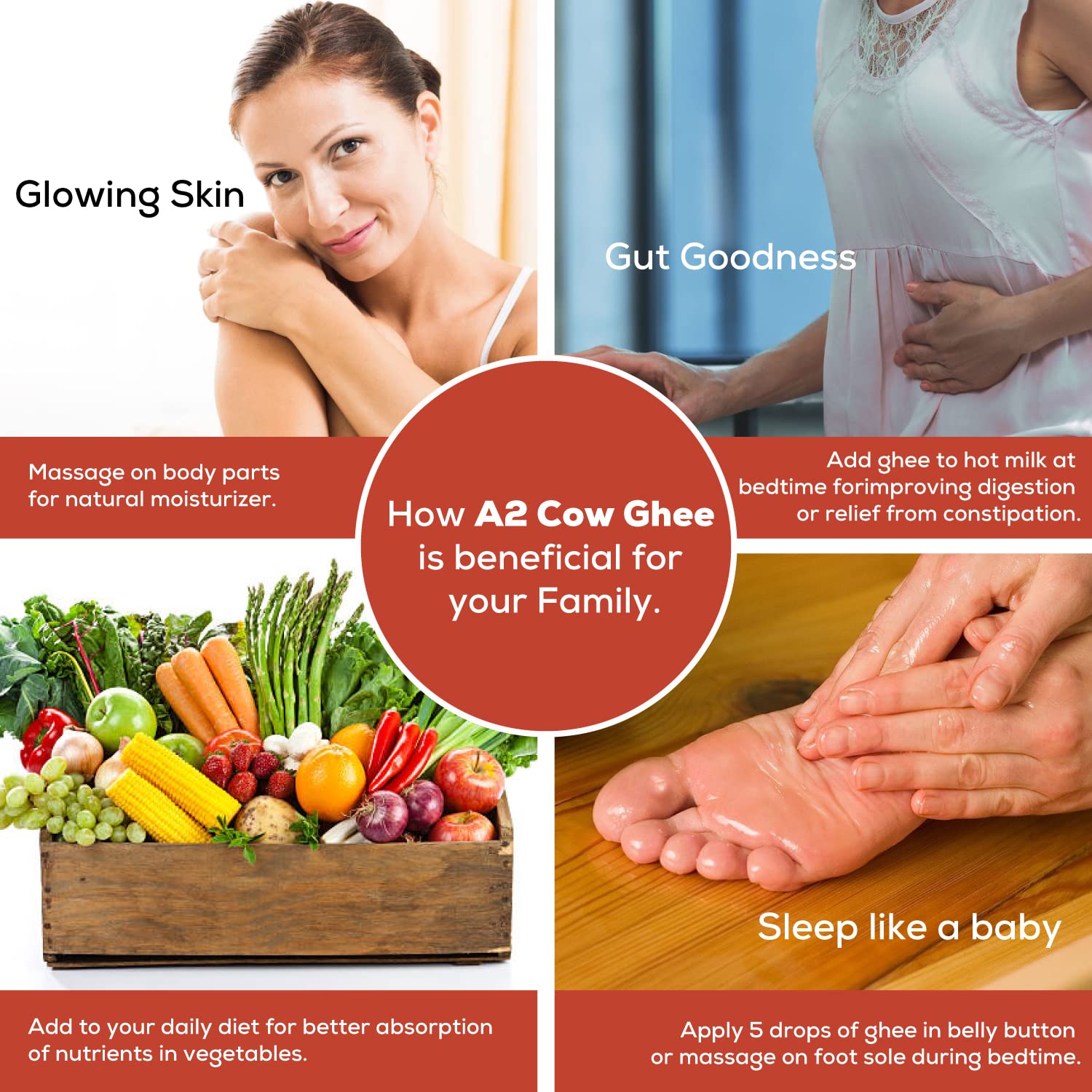 100% Pure Organic A2 Cow Ghee By Sanatan Organic | Rich Source Of Vitamin A & Protein Fiber Healthy Pure Desi Cow Ghee For Heart Health | (500ml) 16.9 Ounce | Jar Pack