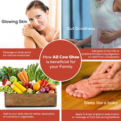 100% Pure Organic A2 Cow Ghee By Sanatan Organic | Rich Source Of Vitamin A & Protein Fiber Healthy Pure Desi Cow Ghee Helps Strengthen Muscles | (1 Litr) 33.8 Ounce | Jar Pack