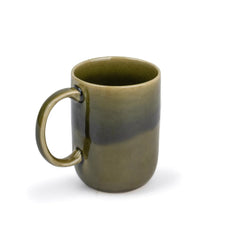 Large Ceramic Coffee Mug Set Of 2 - Mehndi Ombre, 400ml Each | Ceramic Tall Curvy Mug With Glossy Finish - Stoneware Mug For Coffee | Ceramic Coffee Mug - Microwave Safe & Dishwasher Safe