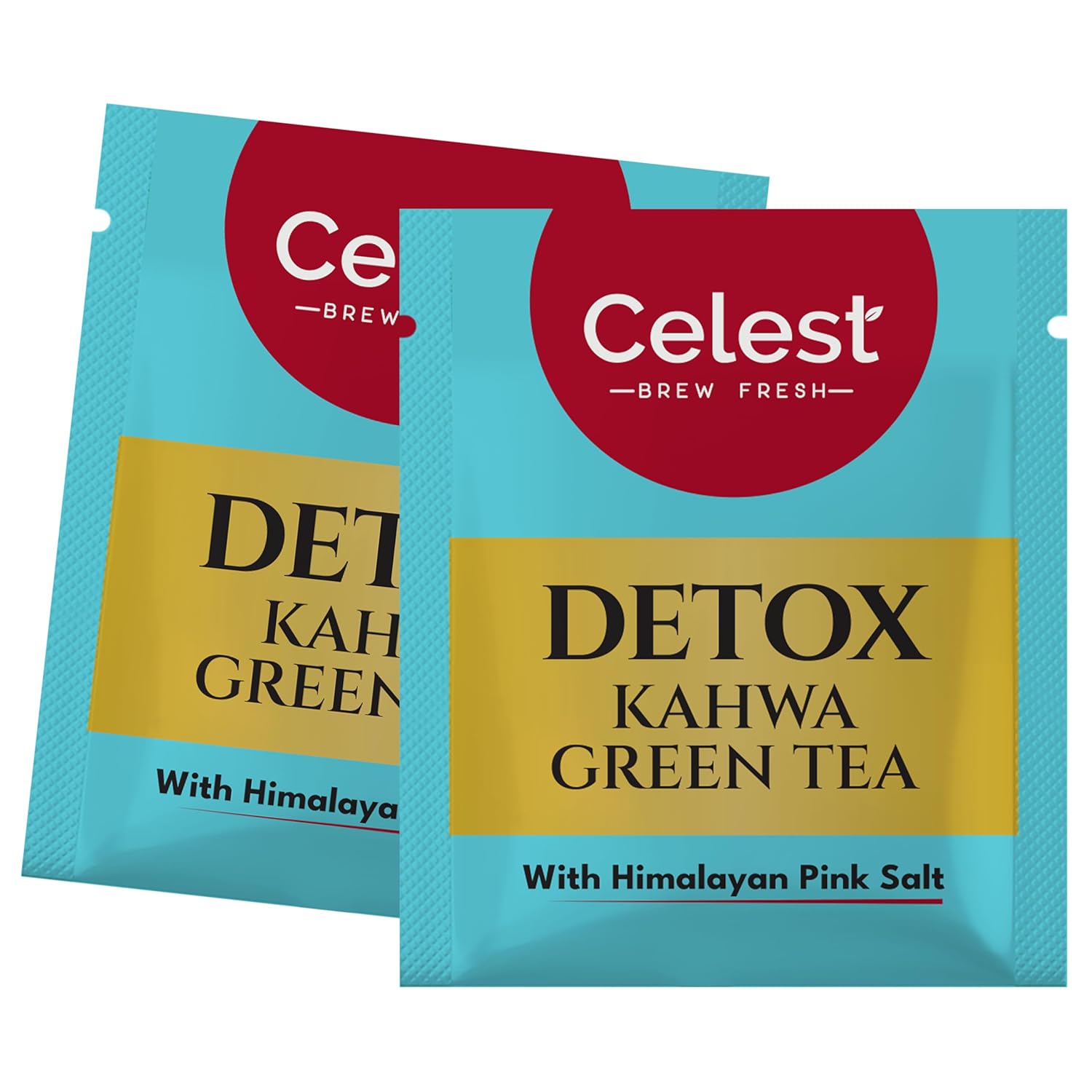 Celest Detox Kahwa Green Tea With Himalayan Pink Salt - Pack Of 3 X 36 Enveloped Tea Bags | Perfect Weight Loss Green Tea With Herbal Goodness - Mixed Herbs & Spices