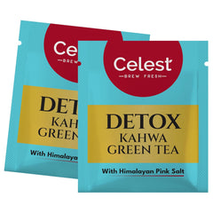 Celest Detox Kahwa Green Tea With Himalayan Pink Salt - Pack Of 3 X 36 Enveloped Tea Bags | Perfect Weight Loss Green Tea With Herbal Goodness - Mixed Herbs & Spices