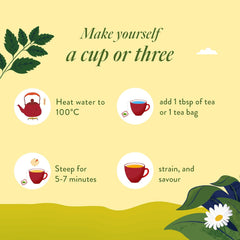 Saffron Cup Chamomile & Mint Tea - 80gm, 2.8 Ounce | 100% Natural, Rich In Antioxidants - Stress & Digestive Support | Caffeine Free, Airtight Zip Lock Pouch