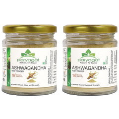 Paryagat Ashwagandha Root Powder 100% Pure Herbal Supplement For Stress Relief, Energy Boost & Immune Support | 100gm 0.2lbs Each Pack Of 2